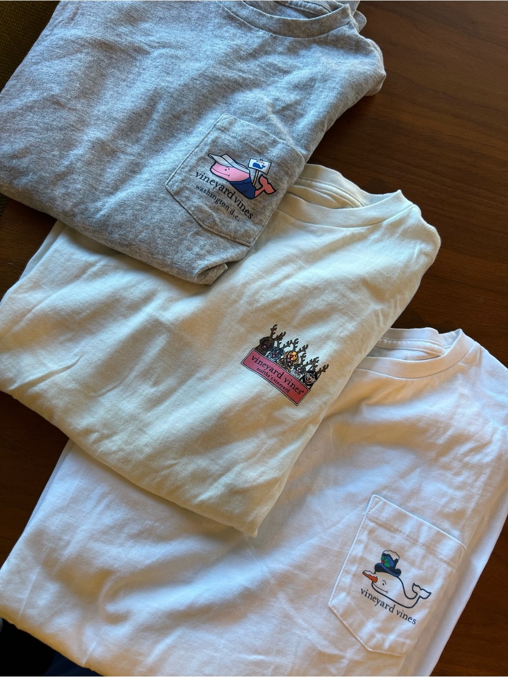 Vineyard Vines Kids Long Sleeve Tees - Gray, Cream, White